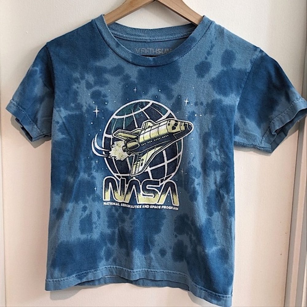 Fifth Sun NASA Rocketship Tie Dye Graphic Tee Boys size Small